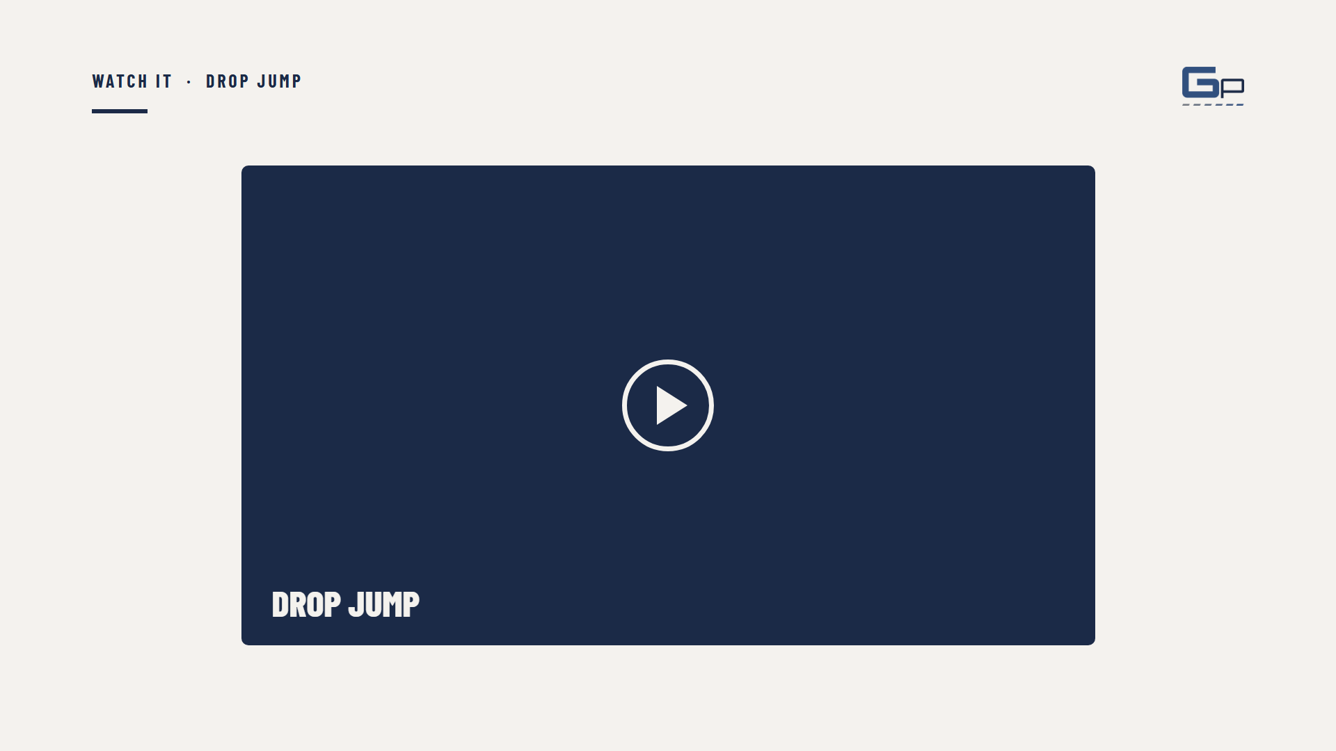 Course slide: a filmed drop jump demonstration