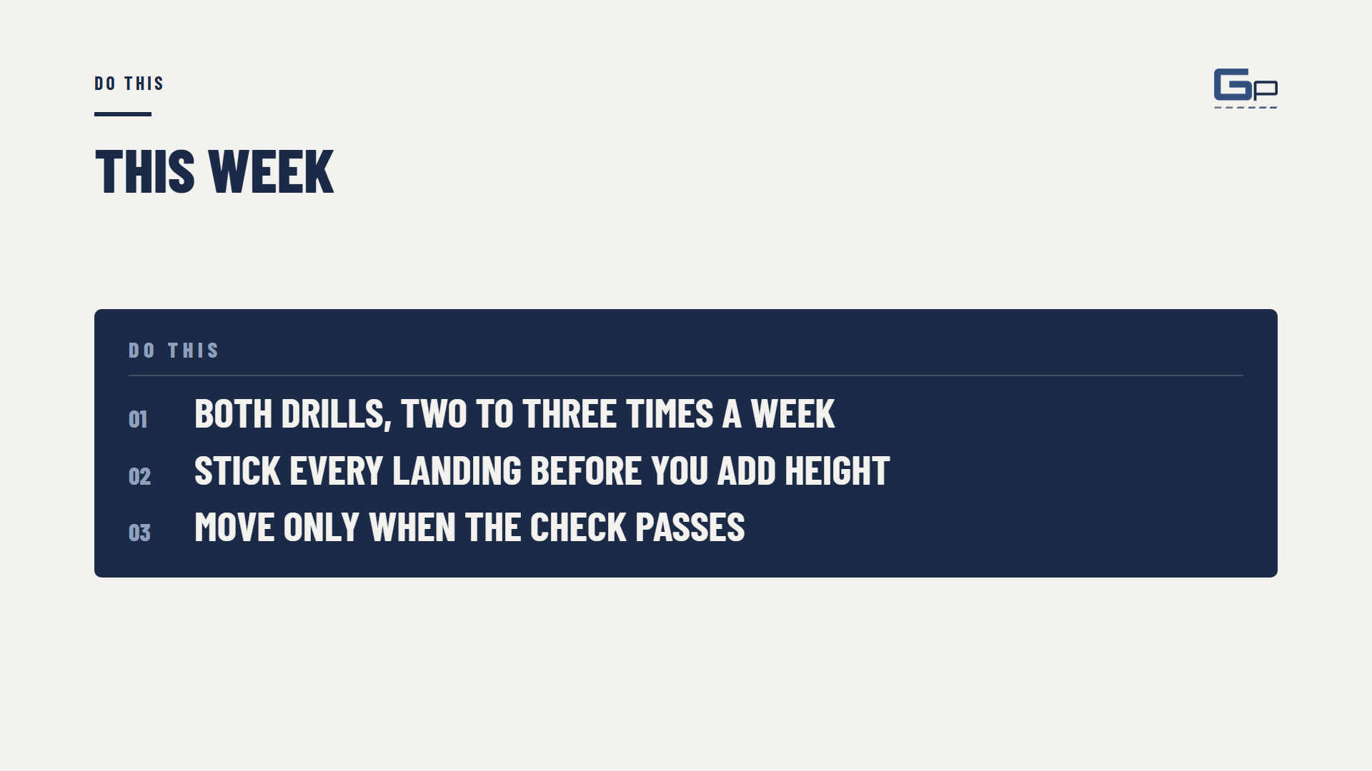 Course slide: what to do this week